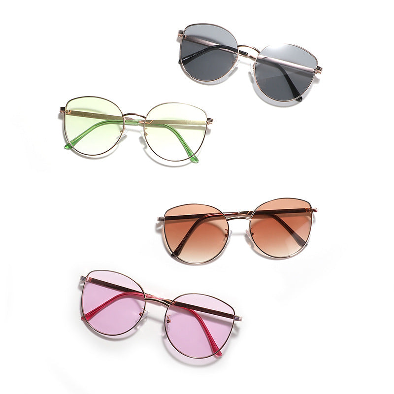 Damen geometrische Sonnenbrille mit schmalem Metallrahmen Brehn