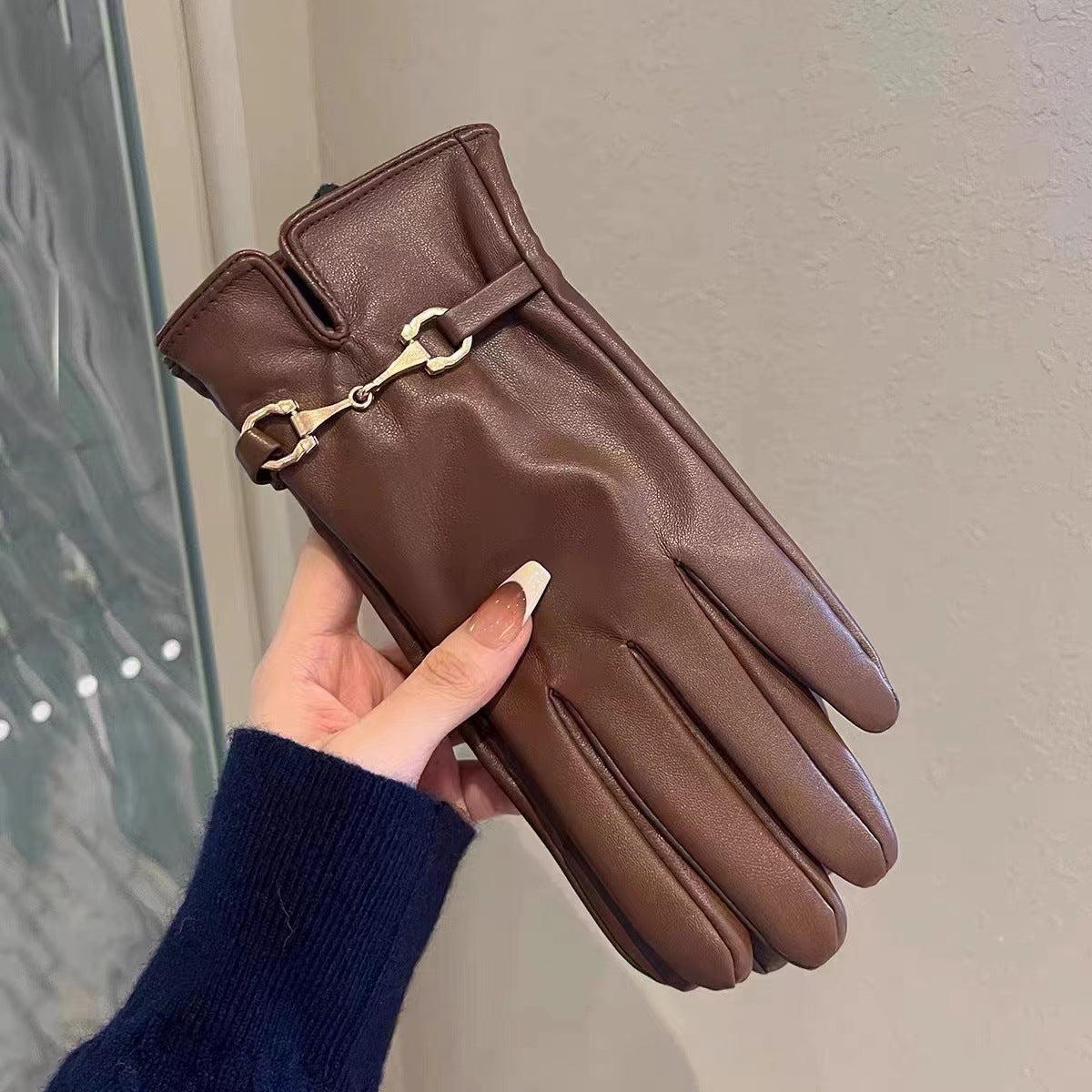 Luxuriöse Leder-Touchscreen-Handschuhe Brehn