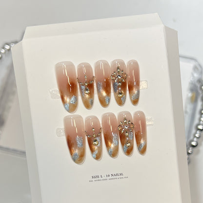 Dekorative Stiletto Press-On-Nagelset mit Blumenmustern Brehn