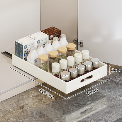 Ausziehbarer Schrank-Schubladenorganizer mit Ausschnittgriff und flachem Design