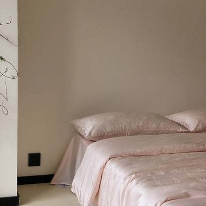 Luxuriöses Bettwäsche-Set aus Satin mit Aquarell-Blütenmuster
