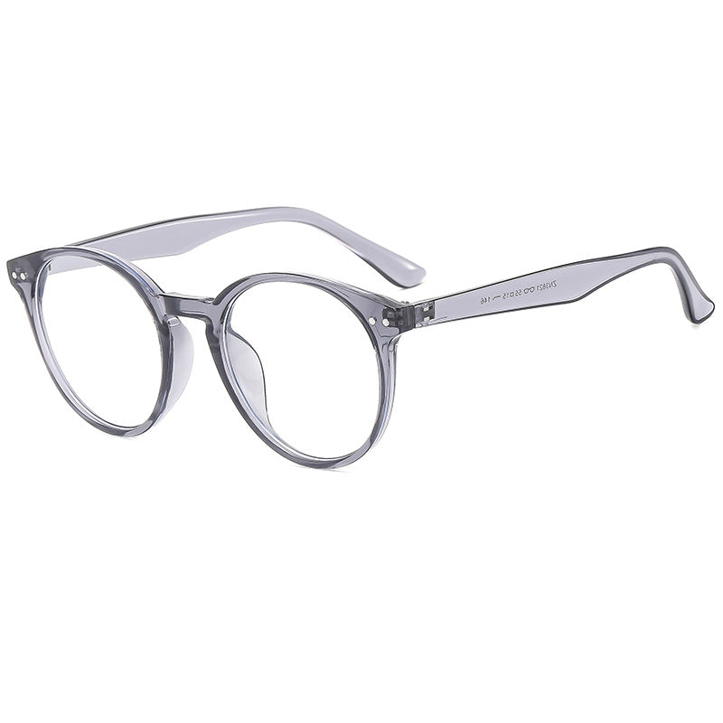 Damen modische runde Sonnenbrille mit transparentem Rahmen und UV-Schutz Brehn
