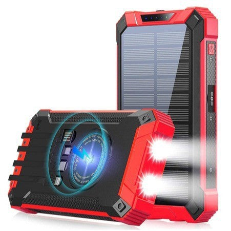 Solarbetriebene Powerbank mit LED-Licht Brehn