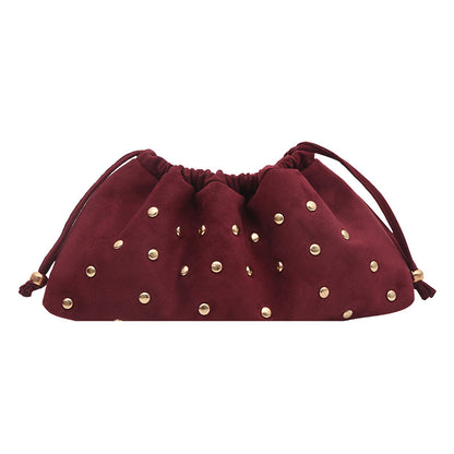 WoChic Nieten Drawstring Clutch Tasche Brehn