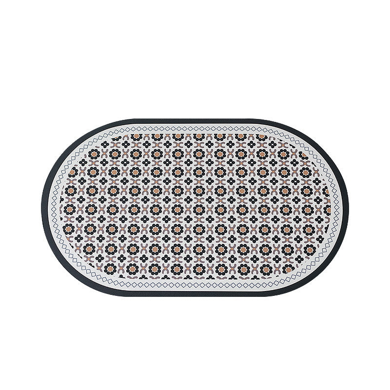 Ovaler rutschfester Vinyl-Fußmatte mit feinem Mosaik-Print und wasserabweisender Oberfläche Brehn