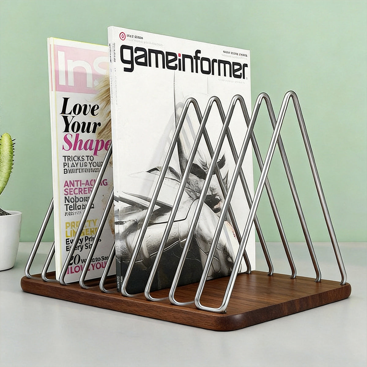 Erweiterbares Holz-Magazin- und Buchregal-Organizer