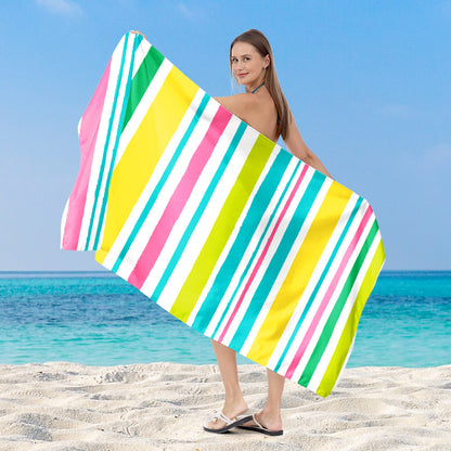 Strandtuch mit modernem, breiten Streifenmuster Brehn