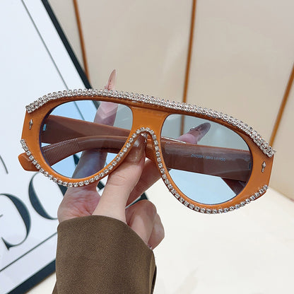 Luxuriöse Übergroße Strasssonnenbrille Brehn