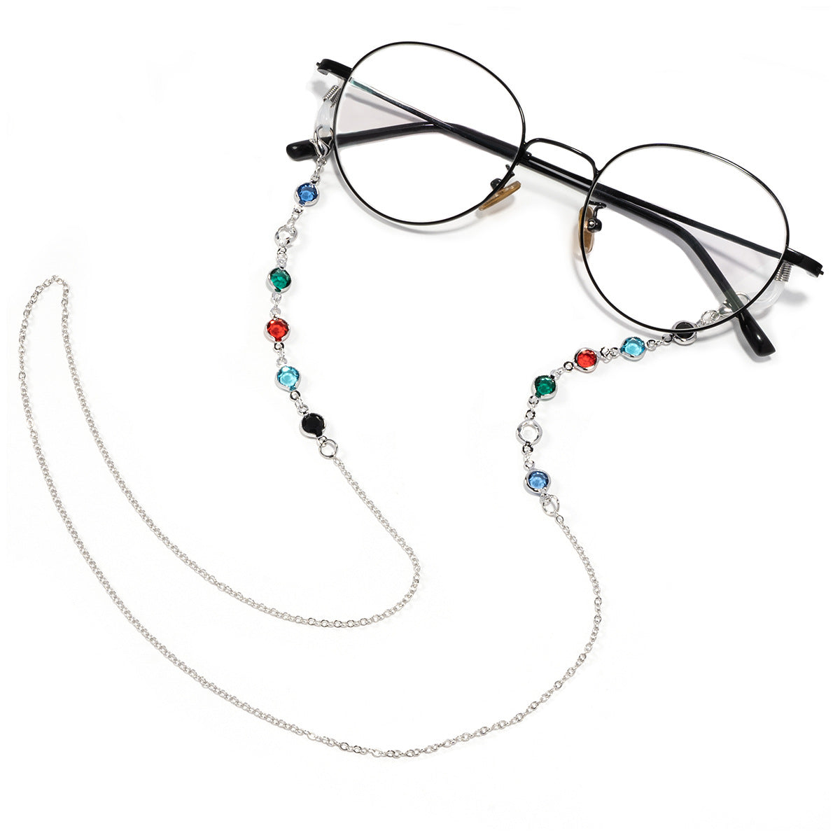 Elegante Edelstein-Brillen-Kette Brehn
