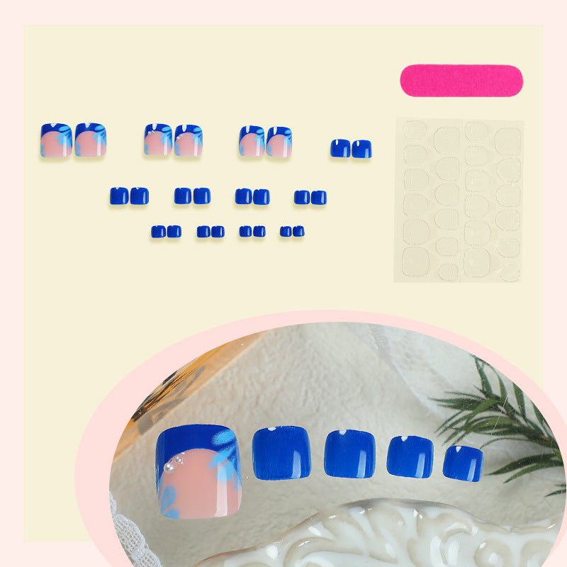 Dekoratives Press-On Nail Art Set mit tropischem Blumenmuster Brehn