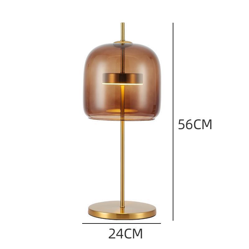 Moderne Glas Tischlampe mit goldenen Akzenten
