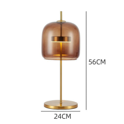 Moderne Glas Tischlampe mit goldenen Akzenten