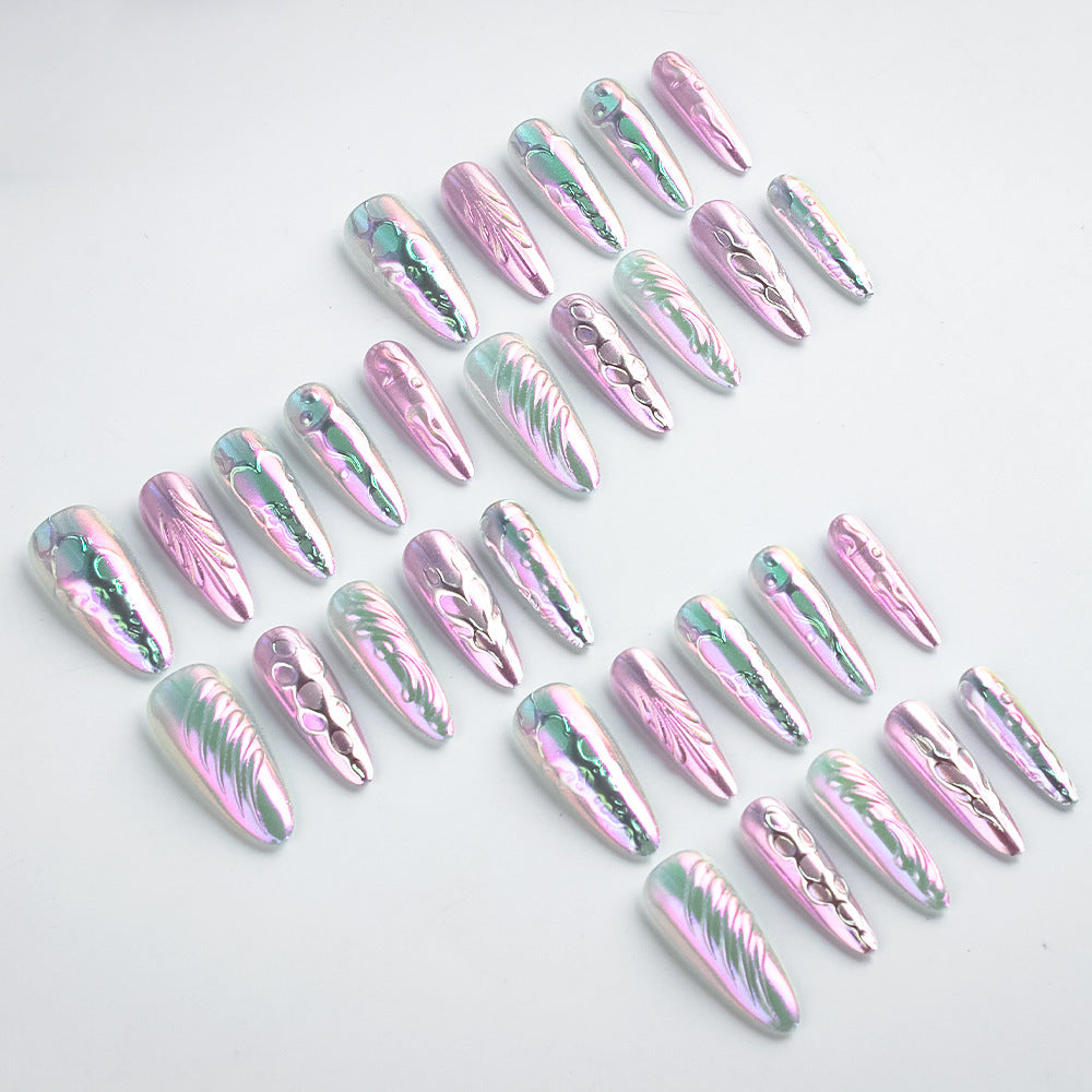 Künstlerisches Metallic-Gel-Nagelkunst-Design Brehn
