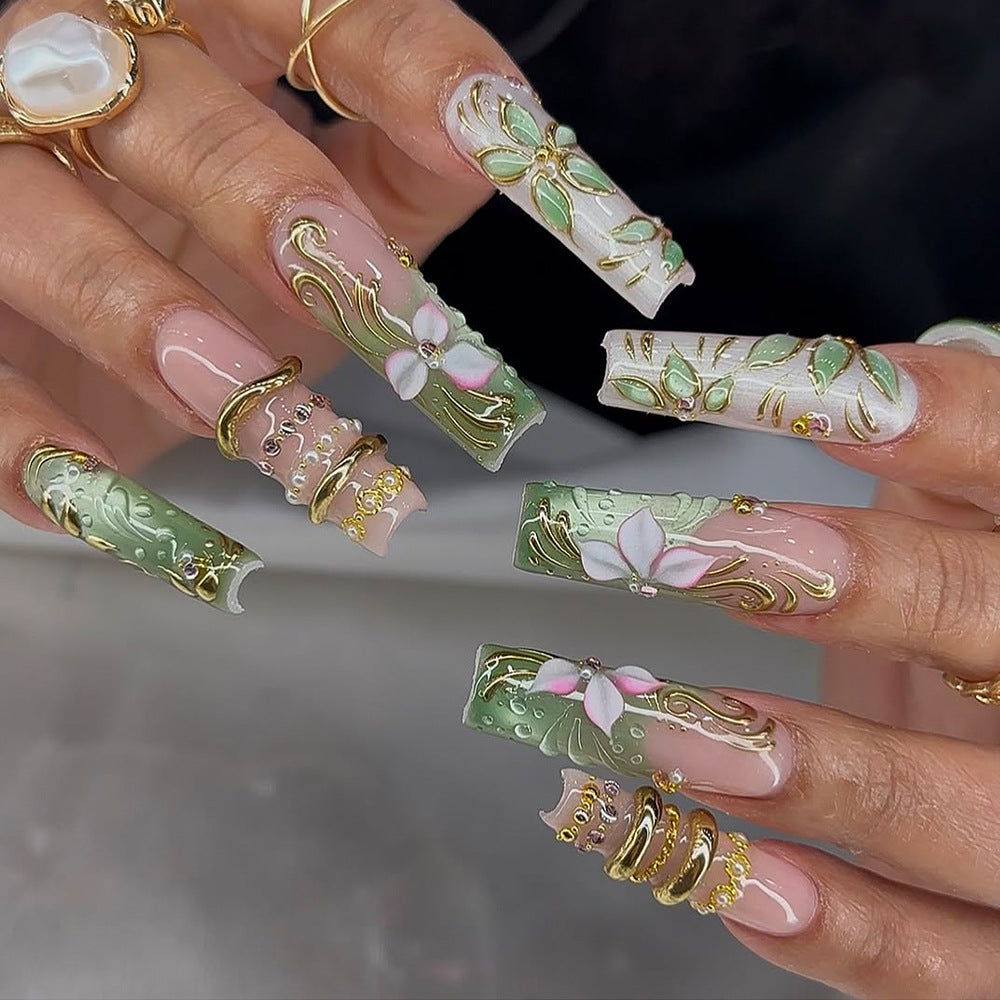 Künstlerisches Luxus Press-on Nagelkunst Set Brehn