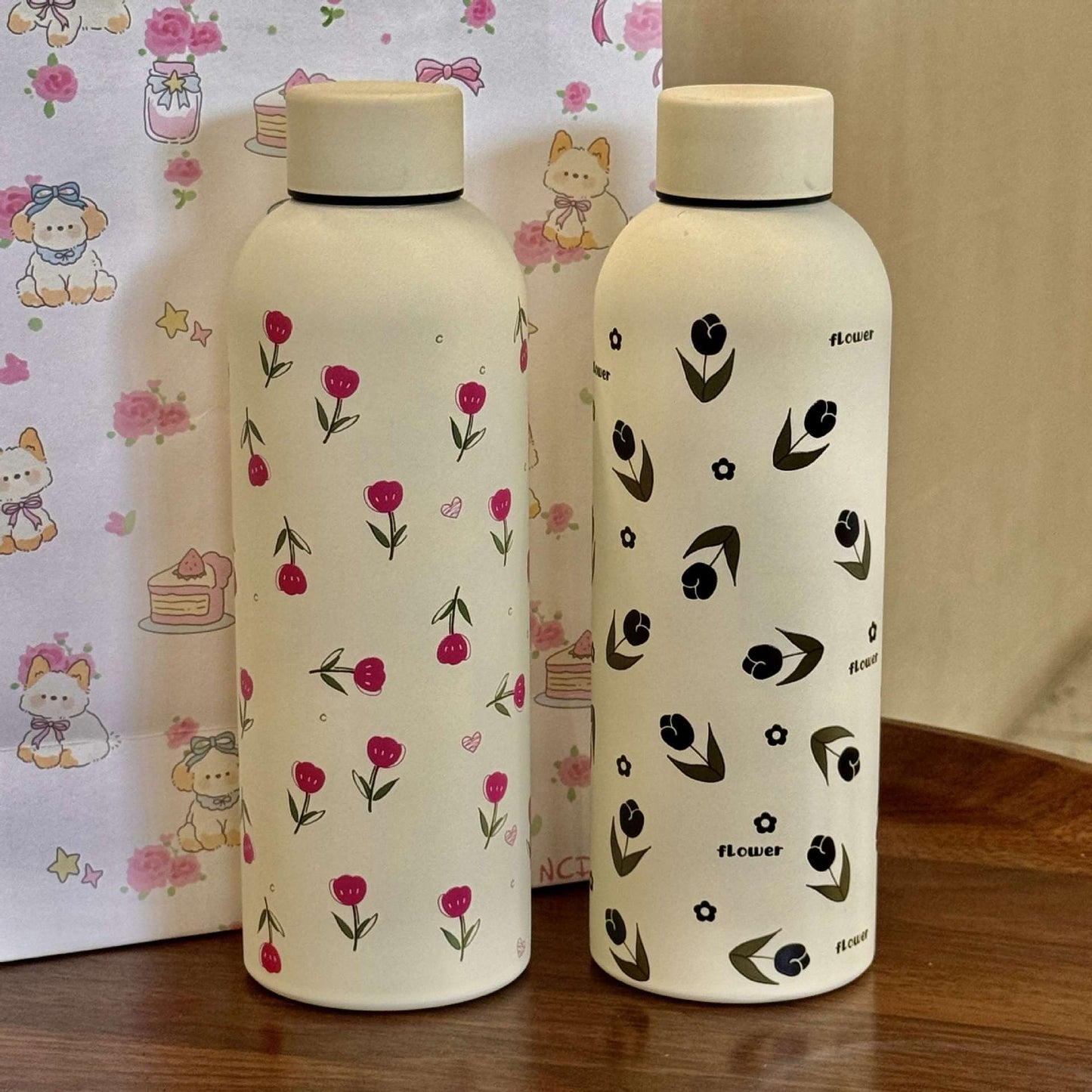 Damen Isoliertrinkflasche mit elegantem Blumendesign Brehn