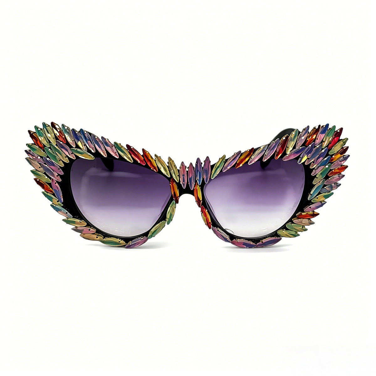 Damen extravagante Cat-Eye Sonnenbrille mit vielfältigen Schmuckdetails Brehn