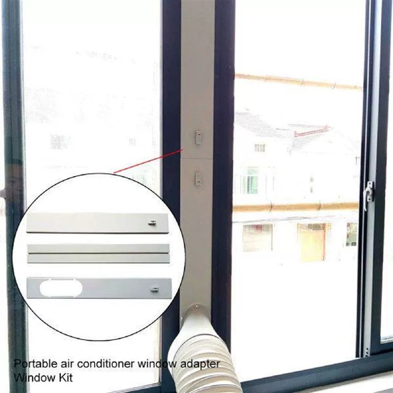 Unisex Einheitsgröße tragbarer Klimaanlagenfenster-Ventiladapter-Kit mit verstellbarer Schiebeplatte und ovalem Abluftanschluss Brehn