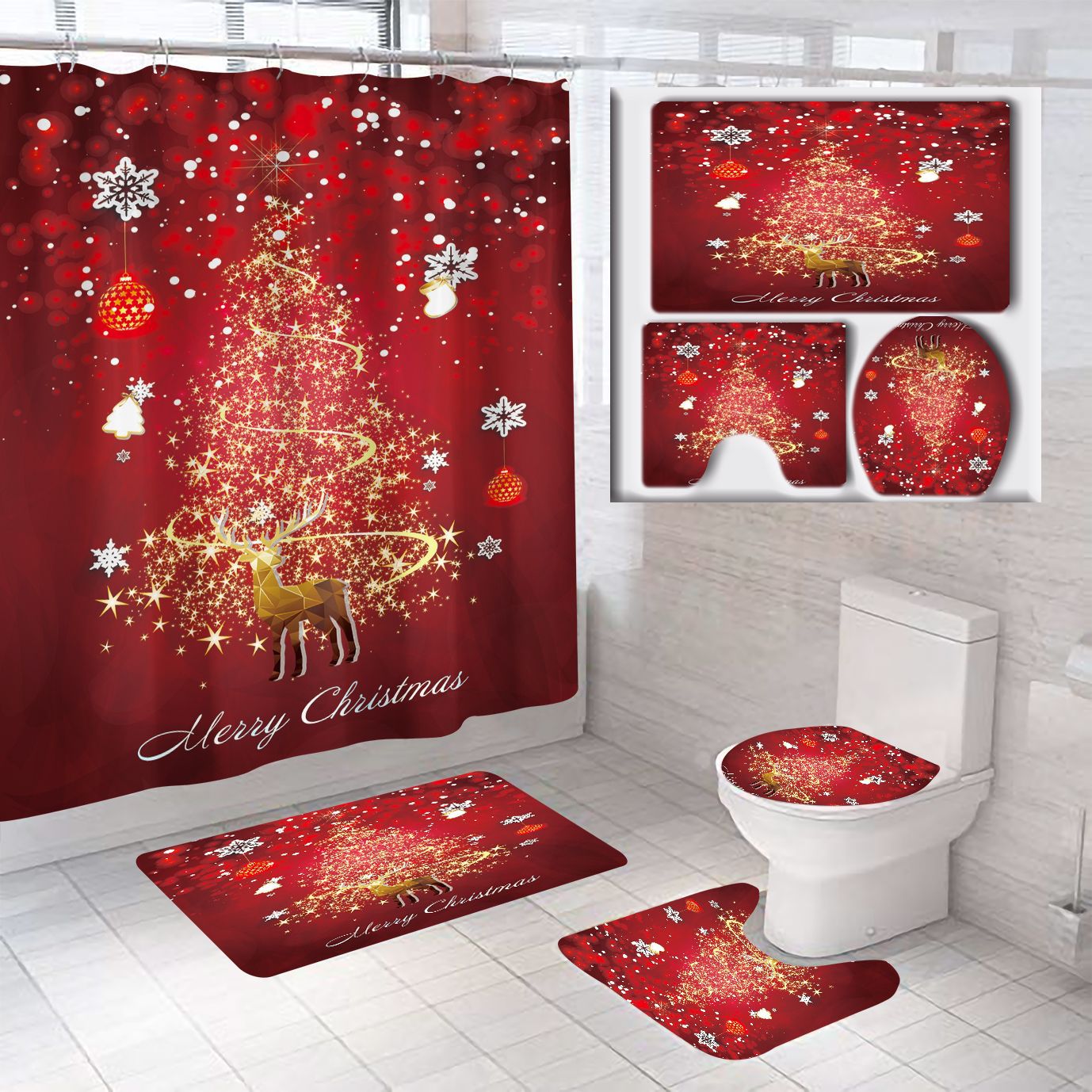 Weihnachtliches Badezimmer-Set Brehn