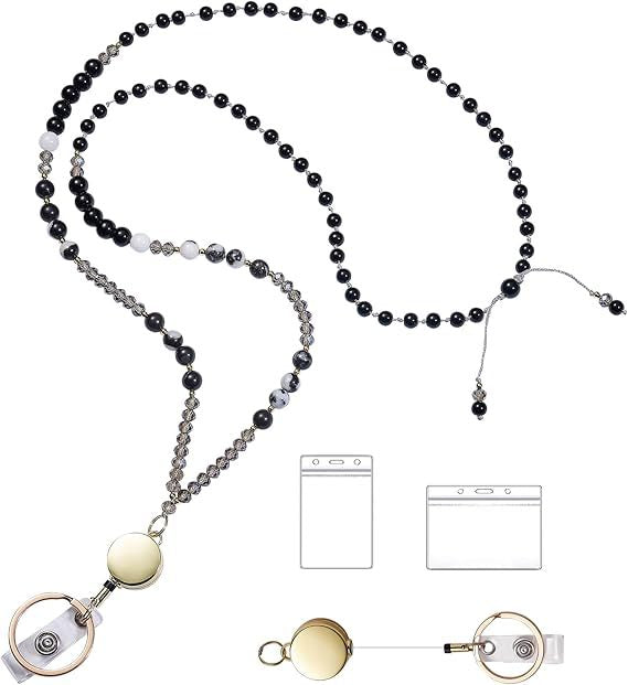 Perlenbrille Lanyard mit Rückzugclip Brehn