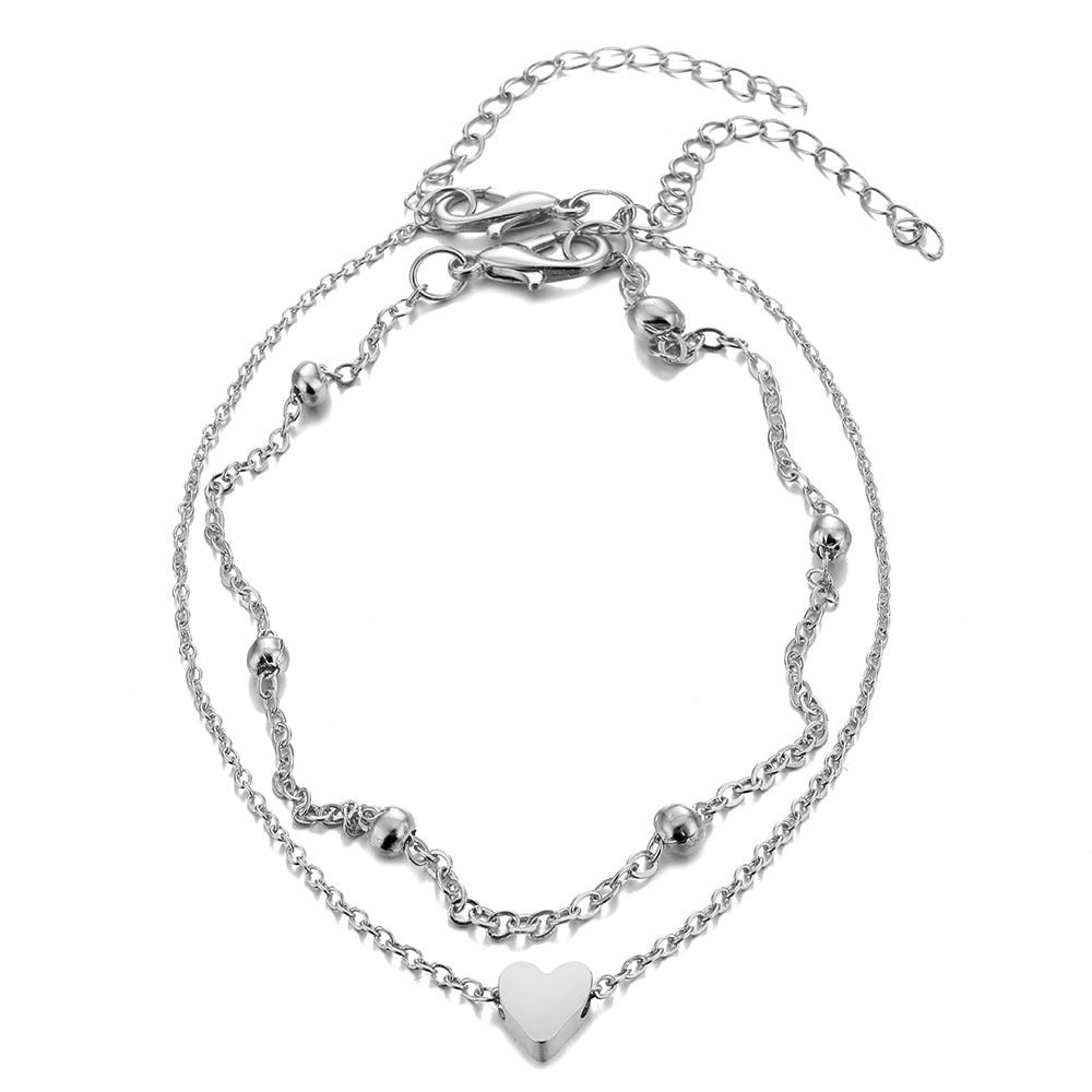 Elegante doppelschichtige Herzarmband Brehn