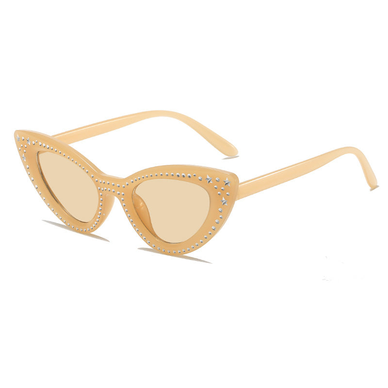 Glamouröse mit Strass verziertes Katzenaugen-Sonnenbrille Brehn