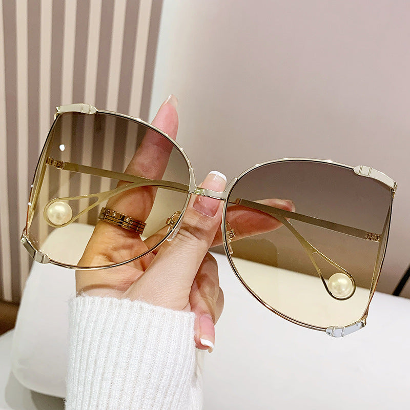 Damen modische Brille mit elegantem Perlendekor Brehn