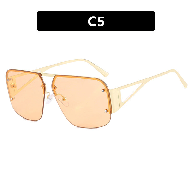 Damen Futuristische Sonnenbrille mit eckigem Rahmen und verspiegelten Gläsern Brehn