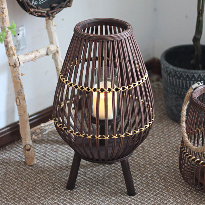 Rustikale Rattan-Laterne Brehn