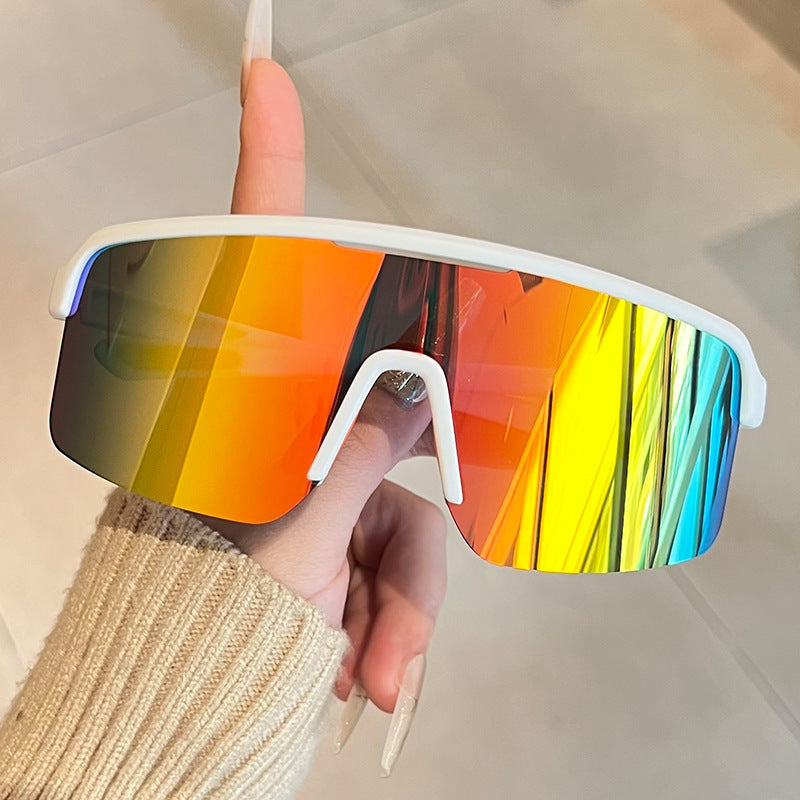 Unisex nan sportliche Shield-Sonnenbrille mit durchgehendem Visierglas und rutschfesten Nasenpads Brehn