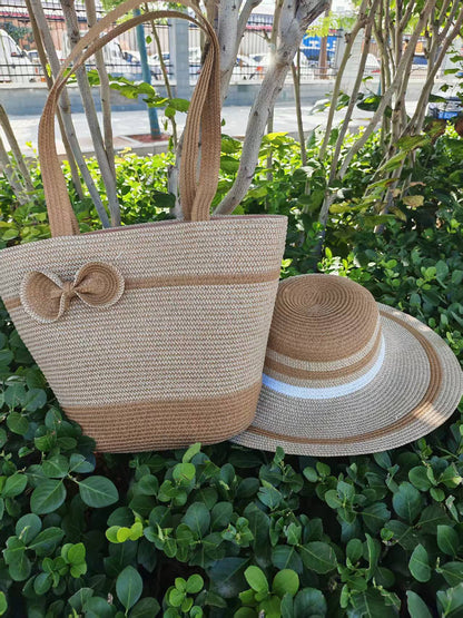 Eleganter Sonnenhut mit Breiter Krempe und Dezentem Streifenmuster Brehn