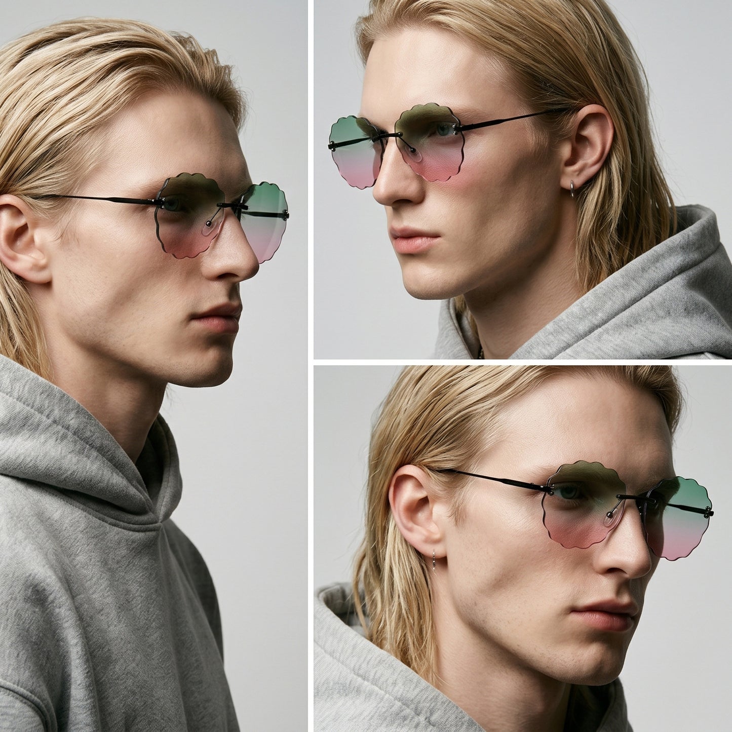 Damen modische Sonnenbrille im einzigartigen Blumenrahmen Brehn