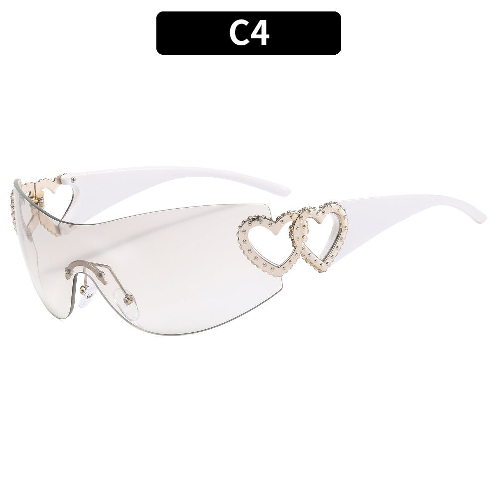 Herz-Detail Futuristische Sonnenbrille