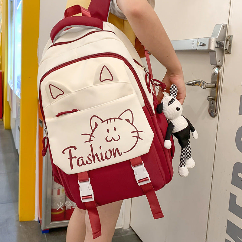 Rucksack mit Niedlichen Katzenohren und Praktischen Fächern Brehn
