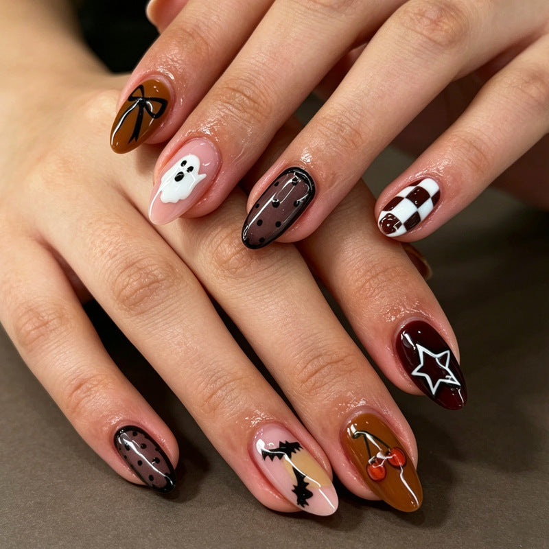 Halloween-Themen Press-On Nagelkunst Set Brehn