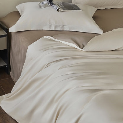 Luxuriöse Baumwollsatin-Bettbezug-Garnitur mit Hotelfinish
