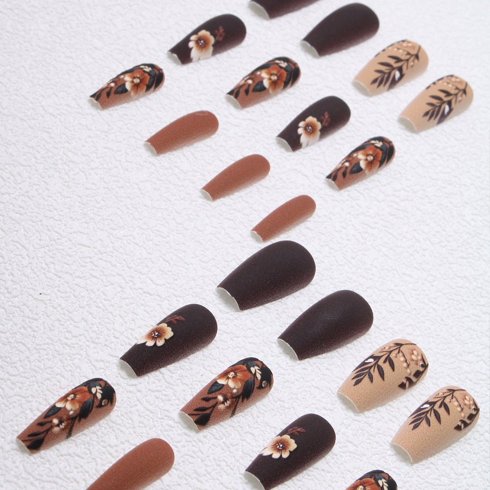 Elegante florale matte Press-On Nägel Brehn