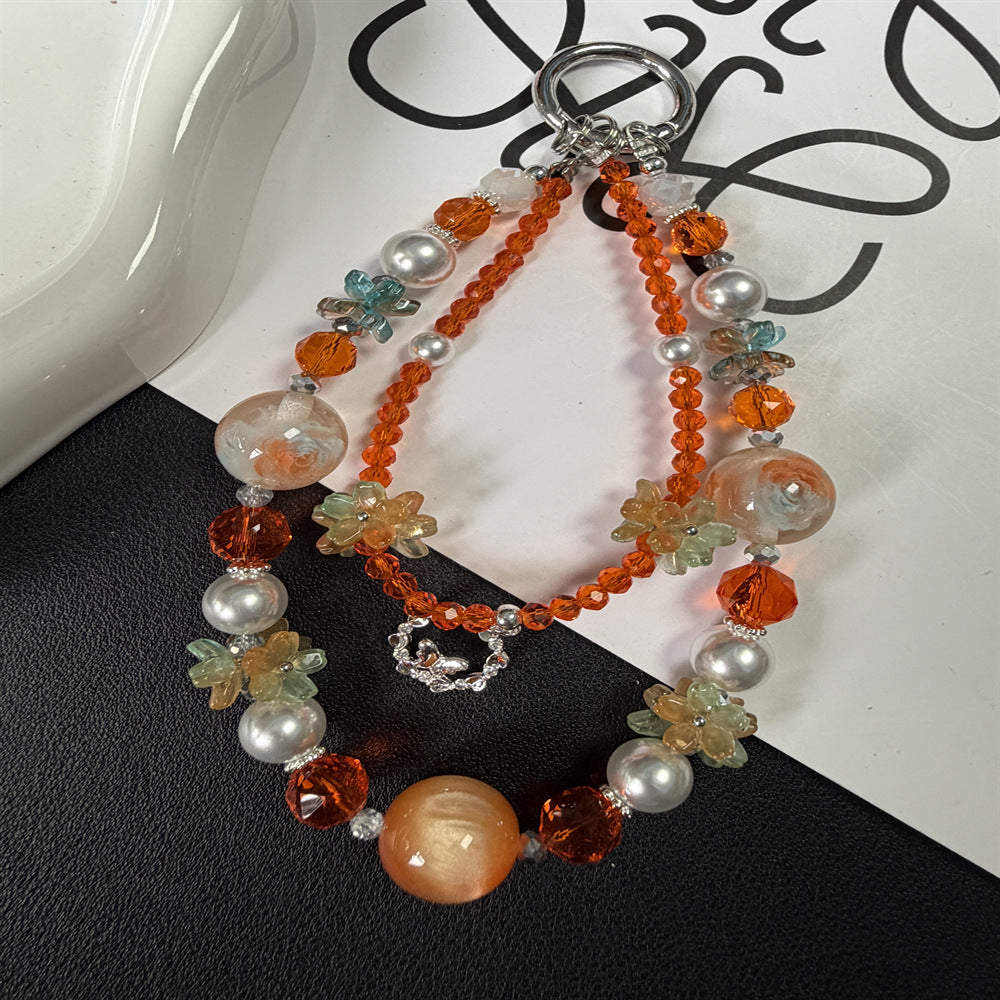 Florale Perlen Charm Halskette Brehn