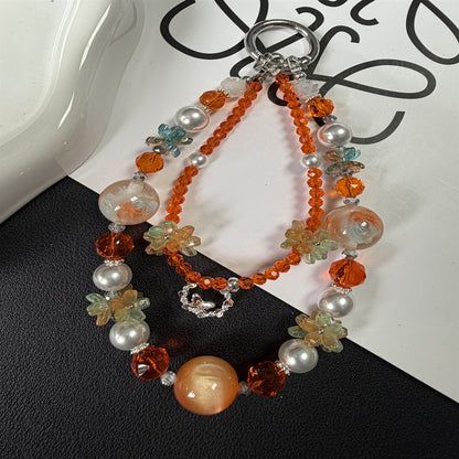 Florale Perlen Charm Halskette Brehn