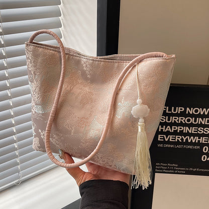 Elegante Satin Schultertasche