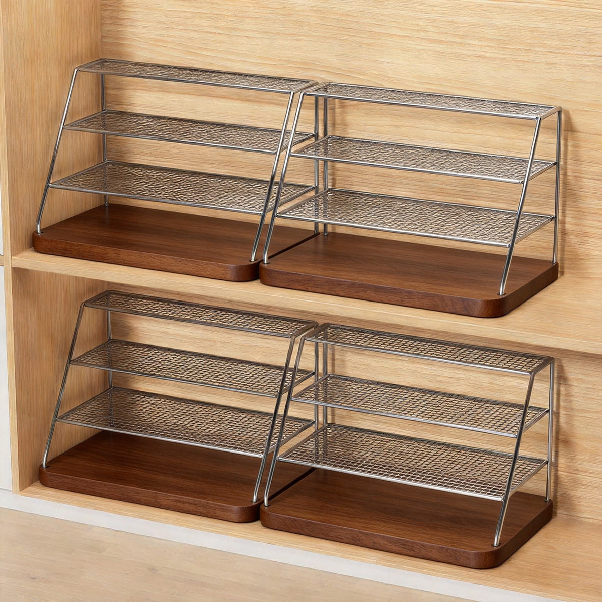 Multi-Tier Kompakt Metall Netz Schuhdisplay Regal für Eingangsbereich und Kleiderschrank