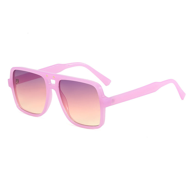 Damen quadratische oversized Sonnenbrille mit modischem transparentem Rahmen Brehn