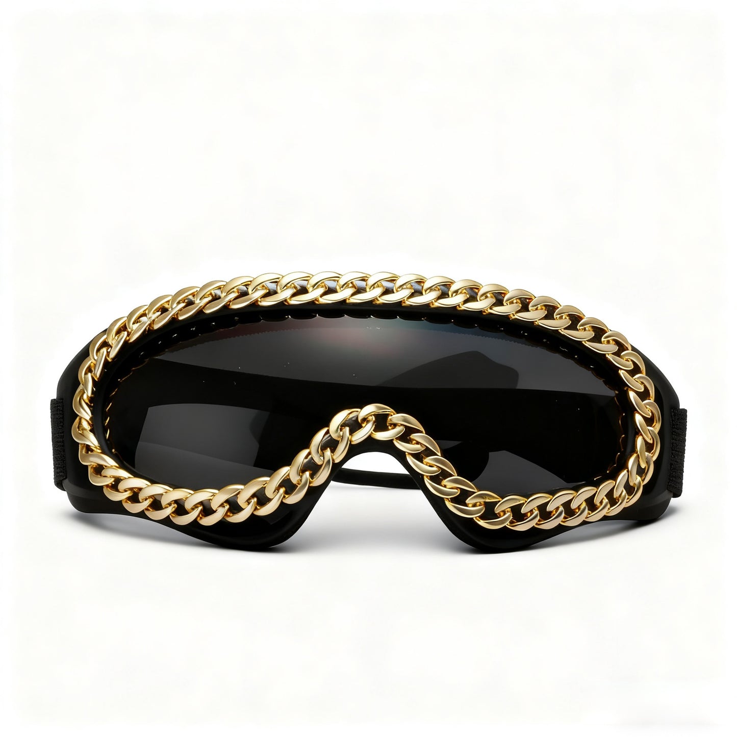 Damen modische Sportbrille mit goldener Kettenverzierung Brehn