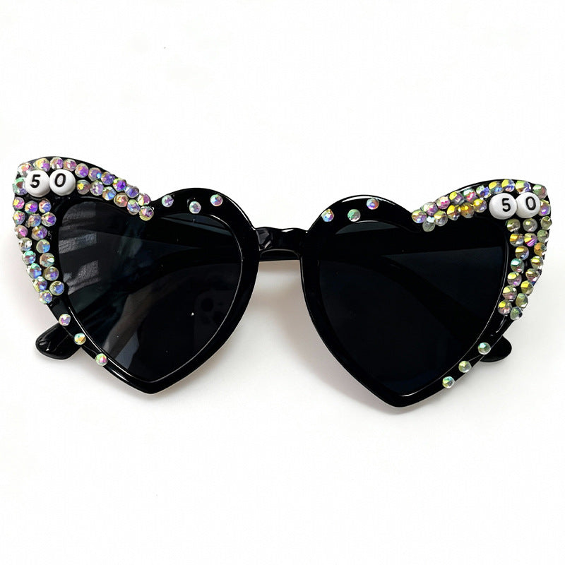 Herzförmige mit Strass verzierte Sonnenbrille Brehn