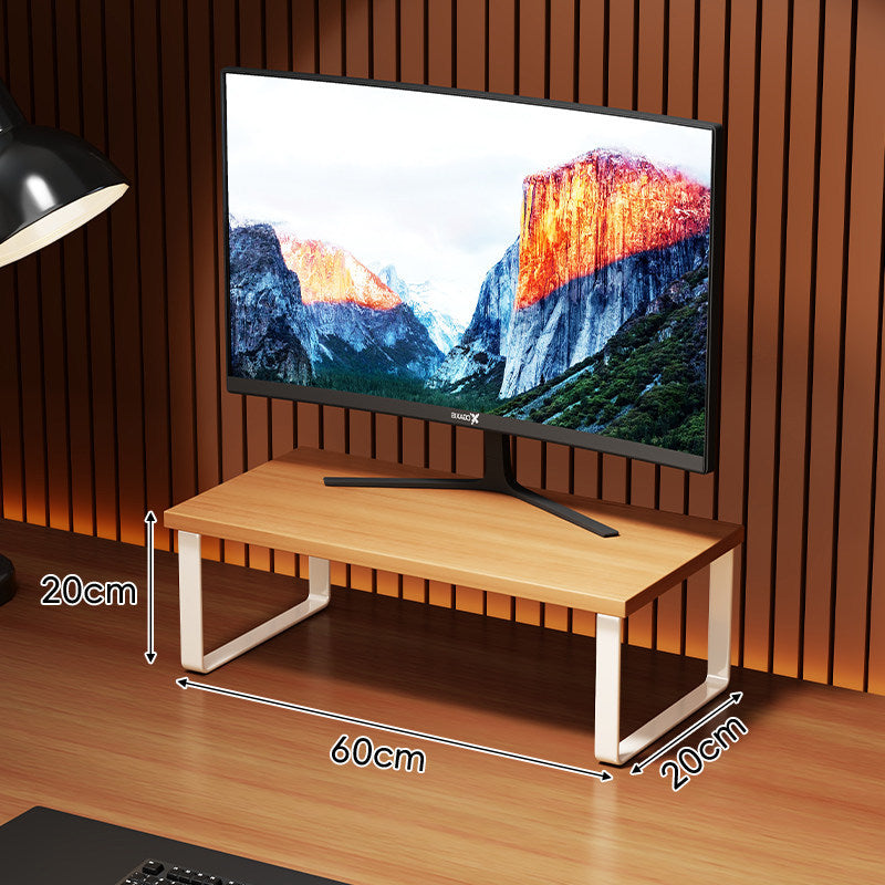 Erhöhter Holzoberfläche Metall Monitorständer mit Unterlage-Regal
