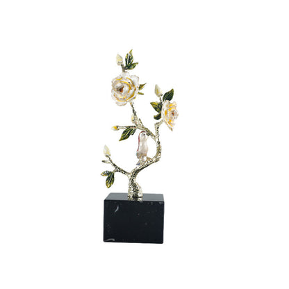 Dekorative Vogel- und Blumenskulptur