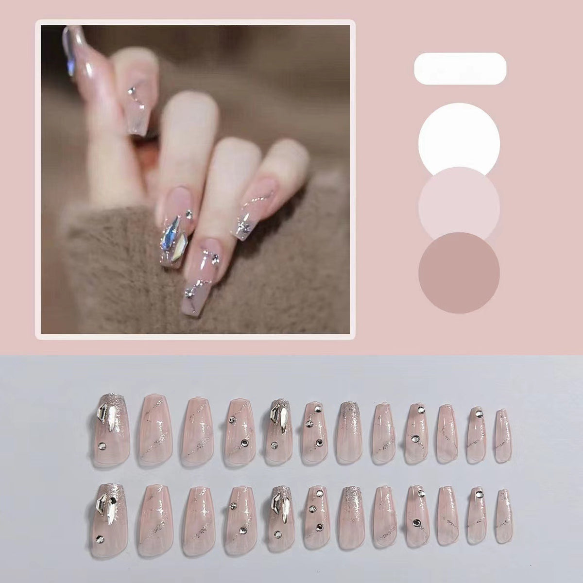 Glamouröse Kunstnägel mit Glitzerakzenten Brehn