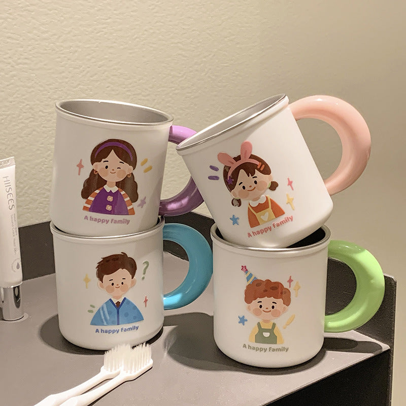 Edelstahlkeramiktasse mit Fröhlichem Familienmotiv Brehn
