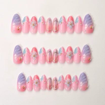 Floral Acryl Verlängerte Nagelkunst Brehn