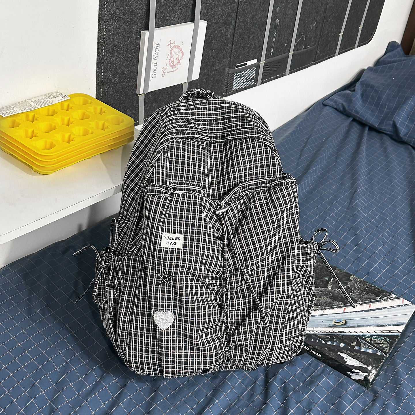 Lässiger karierten Muster Schultasche