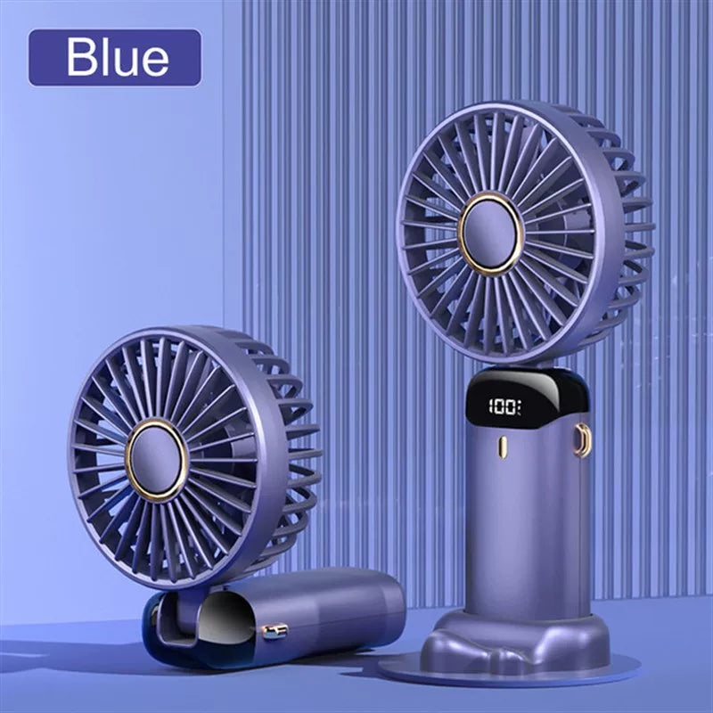Unisex Einheitsgröße faltbarer wiederaufladbarer Handventilator mit LED-Batteriestatusanzeige und abnehmbarer Ladestation Brehn